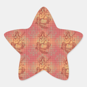 rode gele hindu Goddess Saraswati Wisdom India Ster Sticker