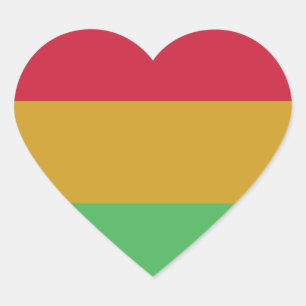 Rode gele Junetetiende kleuren Hart Sticker
