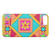 Rode gele kleurrijke patchwork Quilt Art Case-Mate iPhone Case (Achterkant (Horizontaal))