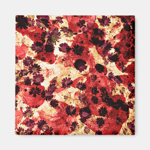 Rode gele maisiebloem abstract ontwerp magneet