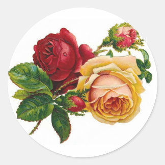 Rode & Gele Rozen Ronde Sticker