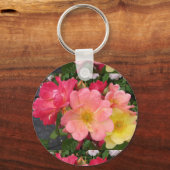 Rode gele rozenbloem Rozen Sleutelhanger (Voorkant)
