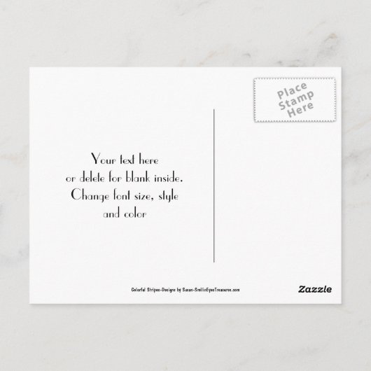 Rode Gele Strepen Bedankkaart Briefkaart (Achterkant)