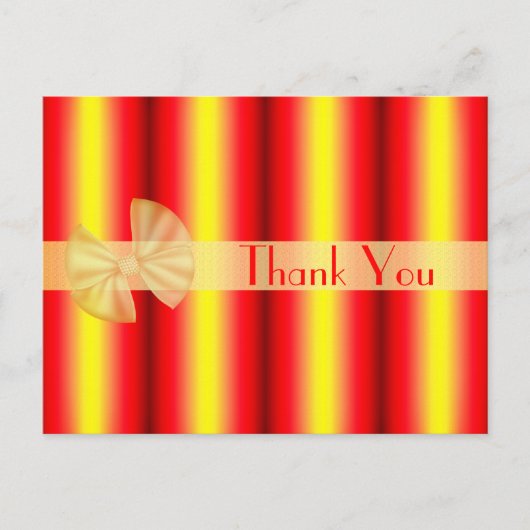 Rode Gele Strepen Bedankkaart Briefkaart (Voorkant)