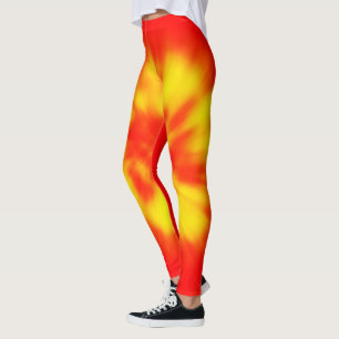 Rode & gele zonnevlammen chic, vulkaan burst leggings