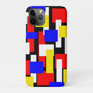 Rode, gele, zwarte en blauwe geometrische blokken iPhone 11 pro hoesje