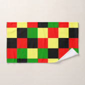 Rode, gele, zwarte en groene cheques bad handdoek (Handdoek)