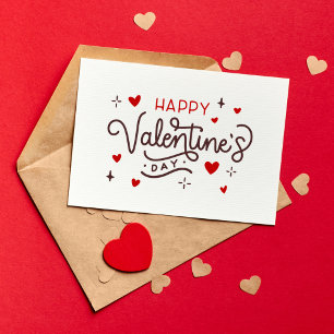 Rode Gelukkige Valentijnsdag Feestdagenkaart
