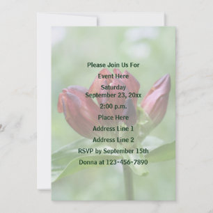 Rode Gentian Flower Party Kaart