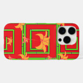 Rode Geo Bloemmotief Case-Mate iPhone Case (Achterkant (horizontaal))