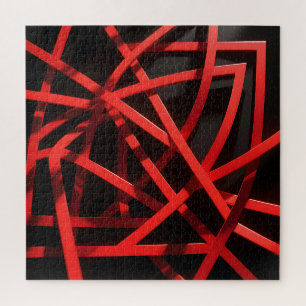 Rode Geometrische Abstracte Chaos Legpuzzel