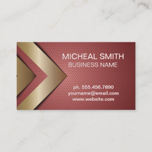 Rode geometrische gouden pijlen visitekaartje