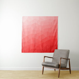 Rode geometrische mesh met gradiëntpatroon wandkleed