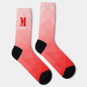Rode geometrische mesh patroon Monogram Sokken
