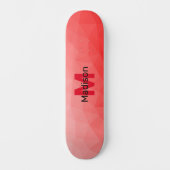 Rode geometrische meshpatroon met verloop Monogram Skateboard (Voorkant)