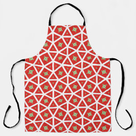 Rode geometrische sterdesign voor de feestdagen schort