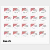 Rode Geometrische Stripe Weddenschappen Vierkante Sticker (Vel)