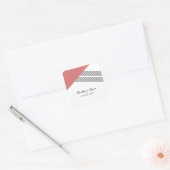Rode Geometrische Stripe Weddenschappen Vierkante Sticker (Envelop)