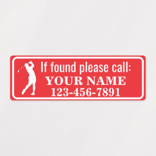 Rode gepersonaliseerde golfclub labels