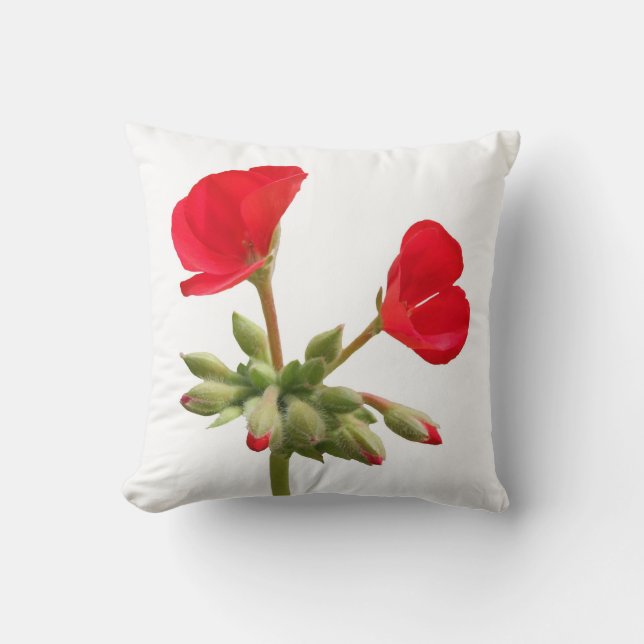 Rode Geranium Kussen (Voorkant)