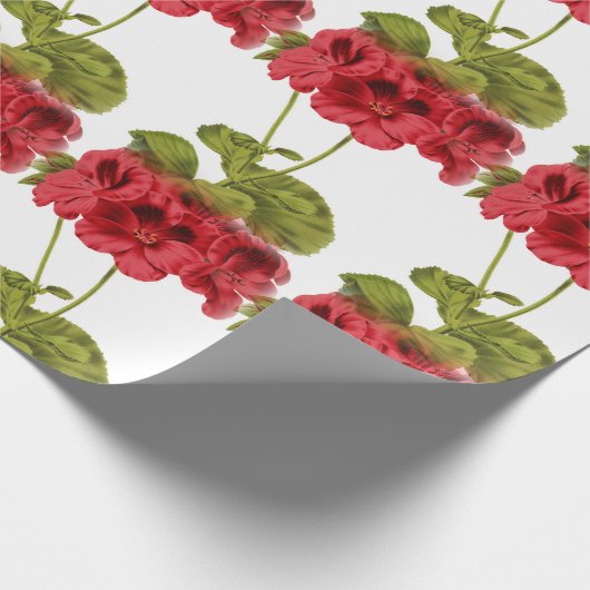  Rode Geraniums Cadeaupapier (Hoek)