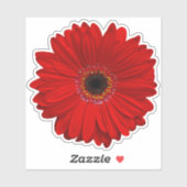 Rode Gerber Daisy Flower Kiss-Cut Sticker (Vel)
