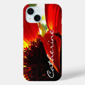 Rode gerbera daisy bloem fotoscript aangepaste naa Case-Mate iPhone case (Achterkant)