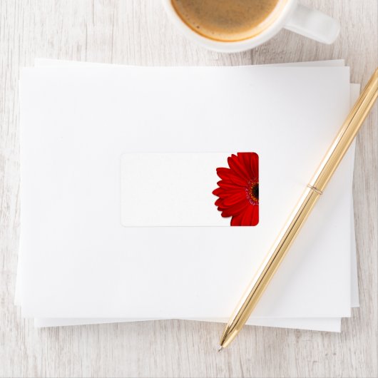 Rode Gerbera Daisy Bruiloft Blank Adres Label (Insitu)