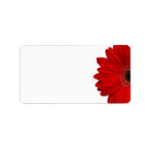 Rode Gerbera Daisy Bruiloft Blank Adres Label (Voorkant)