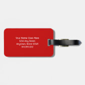 Rode gerbera daisy foto aangepaste naam script mod bagagelabel (Achterkant horizontaal)