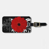 Rode Gerbera Daisy w/Swirl Naam Bagagelabel (Voorkant horizontaal)