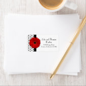 Rode Gerbera Daisy Wedding Adresetiketten Etiket (Insitu)