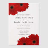 Rode Gerbera Gerber Daisy Flower Wedding Vellum Uitnodigingen (Voorkant)