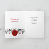 Rode Gerbera Madelief Bloemen Foto Bruiloft Dankje Bedankkaart (Binnen)