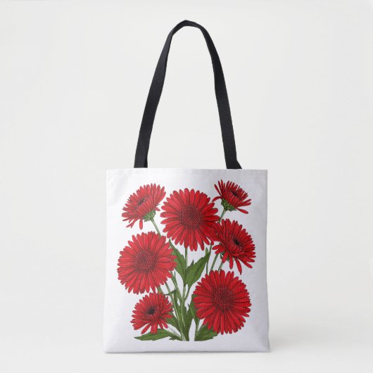 Rode Gerbera Madelief Boeket Draagtas (Voorkant)