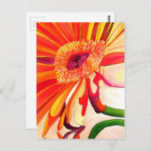 Rode Gerbera waterverf schilderkunst Briefkaart (Voorkant / Achterkant)