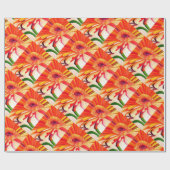 Rode Gerbera waterverf schilderkunst Cadeaupapier (Vlak)