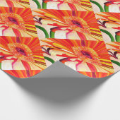 Rode Gerbera waterverf schilderkunst Cadeaupapier (Hoek)