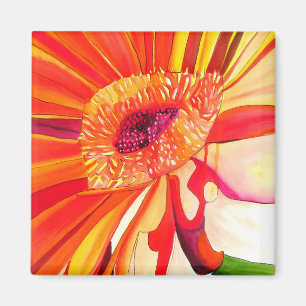 Rode Gerbera waterverf schilderkunst Magneet
