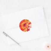 Rode Gerbera waterverf schilderkunst Ronde Sticker (Envelop)
