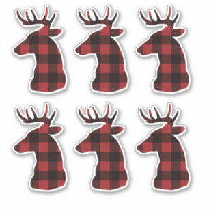 Rode gerimpelde rendier sticker Stickers