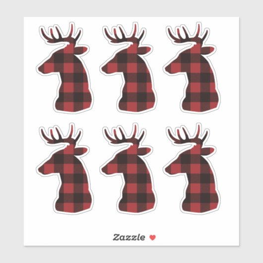 Rode gerimpelde rendier sticker Stickers (Vel)