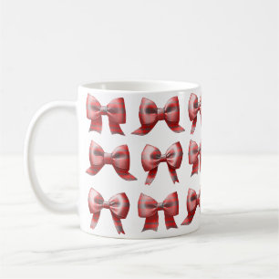 Rode geruite Bow-koffie/theemok Koffiemok