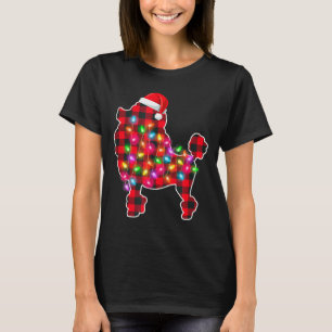 Rode geruite Buffalo Odle hond kerstlichten pyjama T-shirt