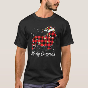 Rode geruite buffel corgi hond vrolijke Corgmas ke T-shirt