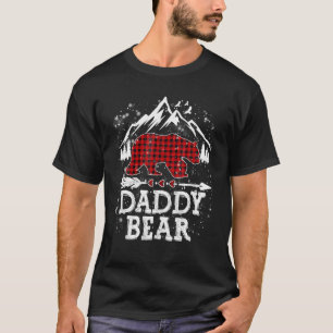 Rode geruite Daddy Bear Kerst Pyjama Matching T-shirt