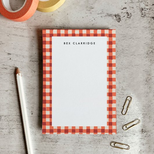 Rode geruite gepersonaliseerde post-it® notes