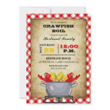 Rode geruite Gingham kookpot voor rivierkreeften