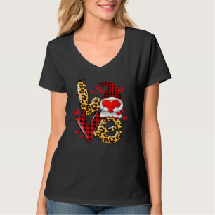 Rode geruite kabouter liefde luipaard kabouter Val T-shirt