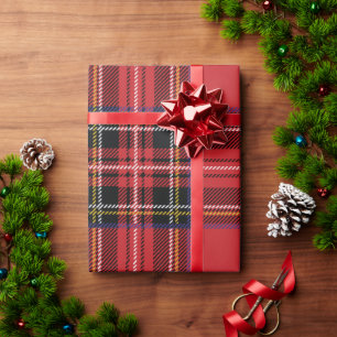 Rode geruite kerstverpakkings papier